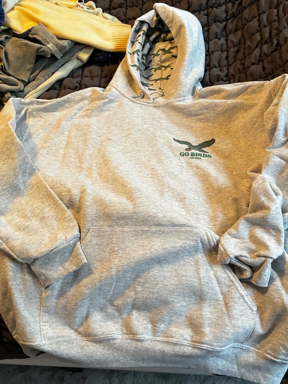 Go Birds Gray Pullover Hoodie Sweatshirt -